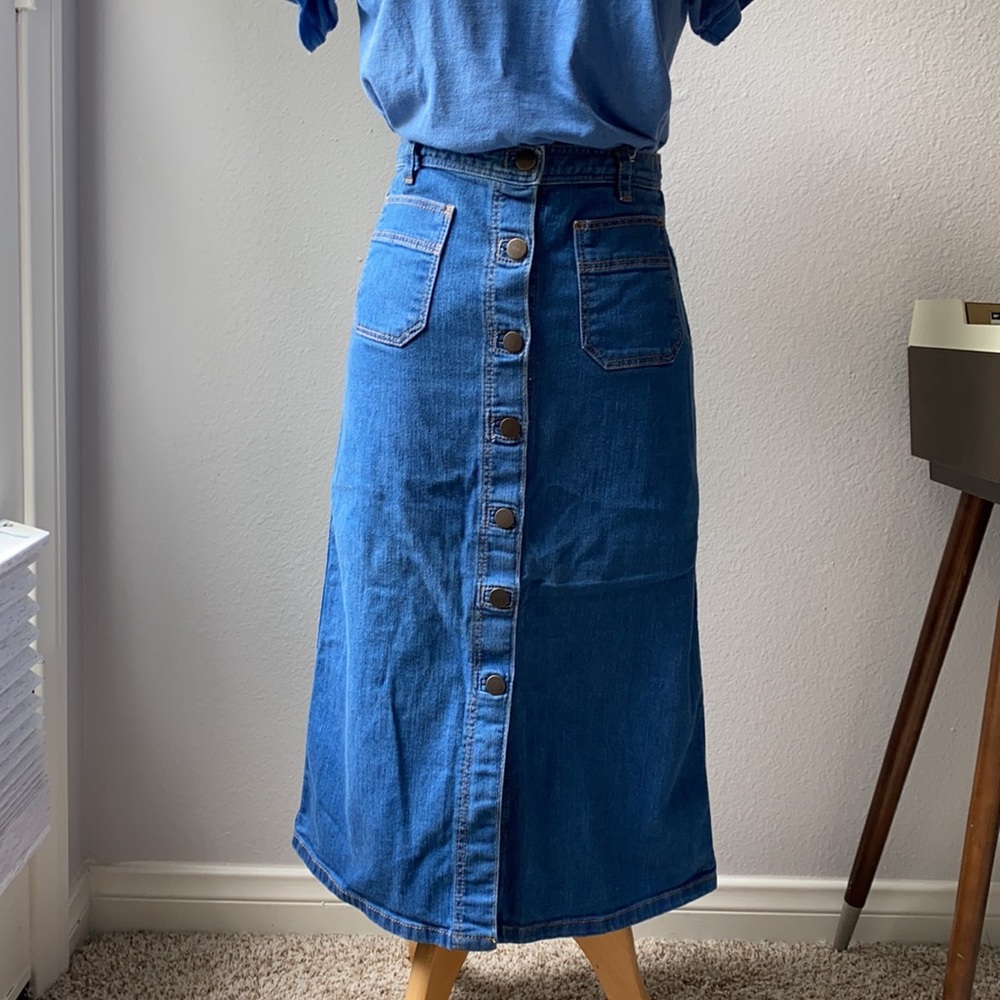 H&M High Waist Denim Skirt